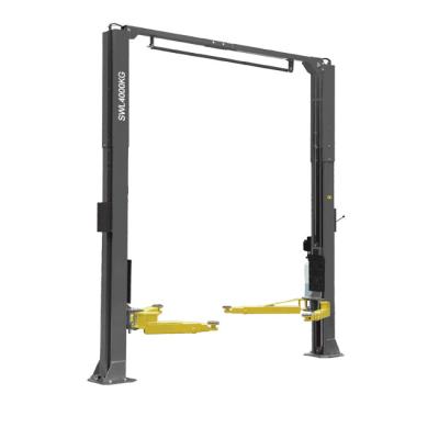 China Cheap Equipment Weight 4ton Clear Floor Two Post Manual Single Side Open Car Lift 4t for sale