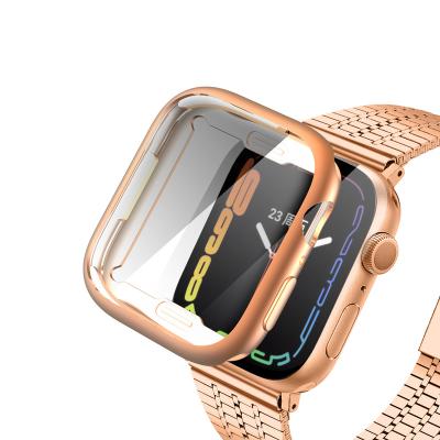 China Fashion\Popular Luxury Smart Watch Screen Protector Tempered Glass Full Dress Coverage For Apple Watch 45mm 41mm Cover Device For iWatch Series 7 for sale