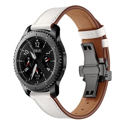 China New Design Water Resistant Full Grain Cow Leather High Quality Samsung 22mm Watch Strap Watch Band For Samsung for sale