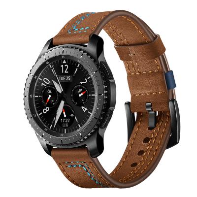 China High Quality Water Resistant New Design Genuine Cowhide Leather Watch Band Samsung 20mm 22mm Watch Band For Samsung for sale