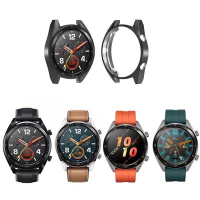 China Low MOQ Wholesale HUAWEI 46mm TPU Electroplate Protective Smart Watch Cover Screen Protector Case For HUAWEI for sale