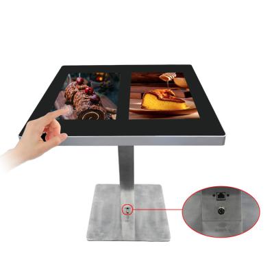 China Android Logo 2 Screen Tempered Glass Tea Coffee Table With Touch Screen for sale