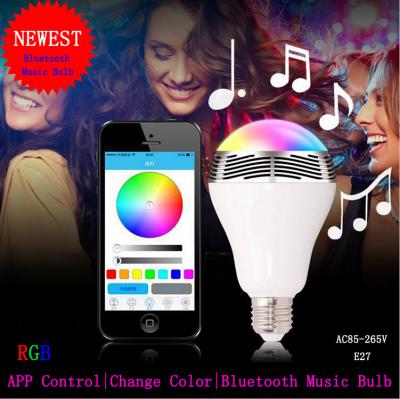 China Innovative Wireless Unique RGB LED Bulb Bluetooth Speaker With APP Control for sale