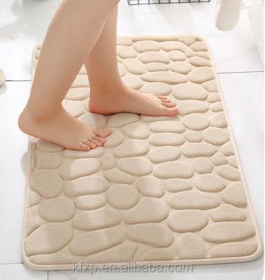 China Traditional Stone Embossed Bath Mat Memory Foam Bath Mat Water Absorbent Anti-Slip Bath Floor Mat for sale