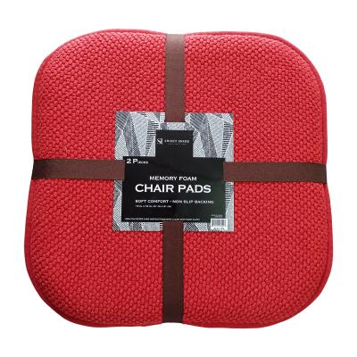 China Jacquard Memory Foam Chair Pads With Ties Honeycomb Pattern Non Slip SBR Back And Washable Cushion for sale