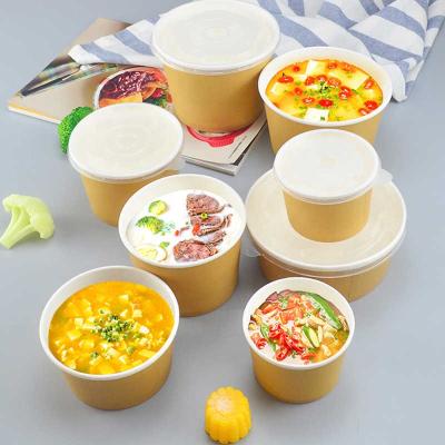 China 26oz 780ml White Paper Disposable Food Hot Tub With Lid Soup Paper Cup for sale