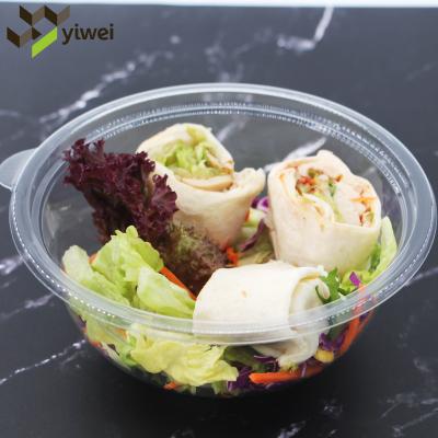 China Free Sample Best Food Grade Plastic Disposable Bowl With Lids , Transparent PET Containers Large Salad Bowl for sale