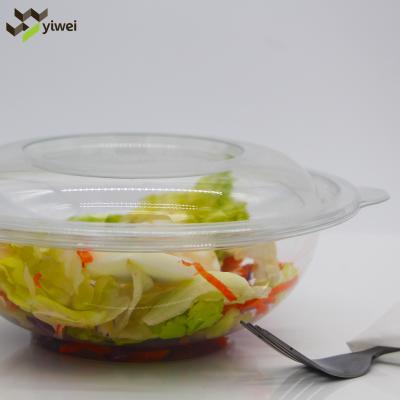 China Hot-selling Recyclable PET Food Grade Single Wall Disposable 24oz 32oz 178mm Clear Large Salad Bowl for sale