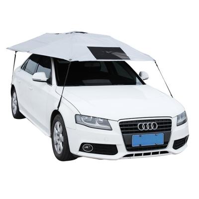 China SUNCLOSE UV Proof Hail Protection Folding Garage Cover Silver Retractable Manual Car Umbrella for sale