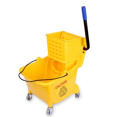 China Sustainable High Quality Plastic 20L Wringer Mop Bucket With Wheels for sale