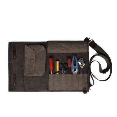 China Canvas Heavy Duty Heavy Duty Hanging Universal Reel Rolling Professional Electricians Tool Pouch Electrical Tool Bag for sale