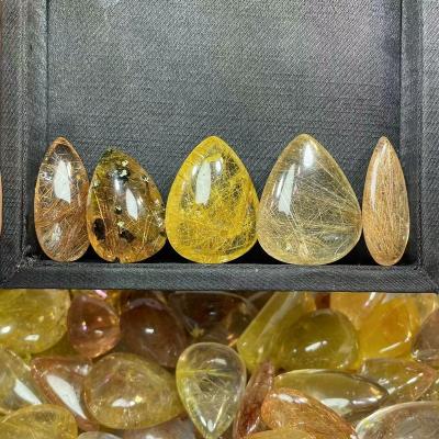 China China Wholesale Natural Golden Crystal Hair Pendants Quartz Crystal Pendants for sale