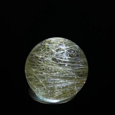 China China wholesale natural gold hair rut quartz healing crystal ball for sale