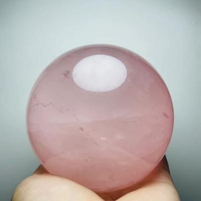 China China Wholesale Natural Pink Rose Quartz Ball Energy Magic Crystal Ball Decoration for sale