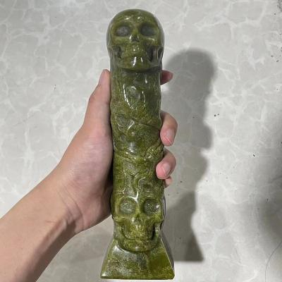 China China Skulls Crafts Wand Wholesale Crystal Carving Skulls Stick for sale