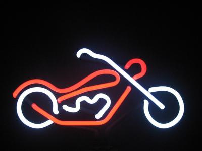 China Red / White Wall Mounted Neon Motorcycle Signs With 110 V Transformer 14