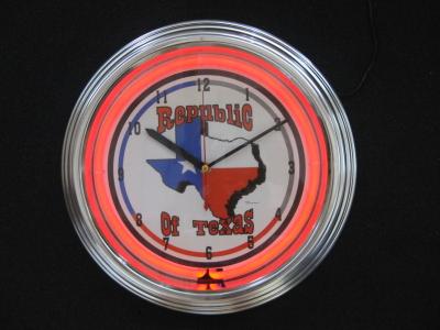 China Modern Home Decorative Plastic Antique Neon Clock 0.075CBM AA Battery for sale