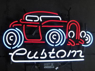 China High Lead Glass Custom Neon Signs , Metal frame Automotive Neon Signs for sale