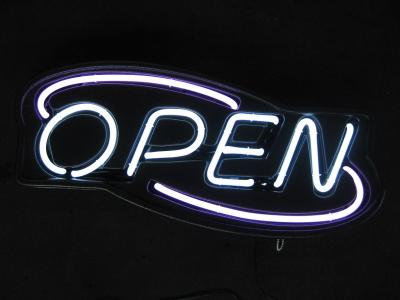 China White / Orange Customized Large Neon Open Sign With Metal Frame CE / ROHS for sale