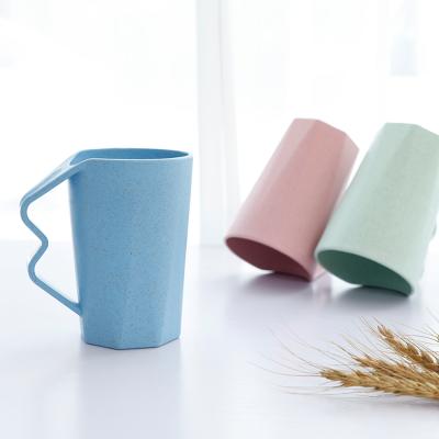 China Wholesale 400ml Viable Wheat Fiber Plastic Coffee Tea Water Cups for sale