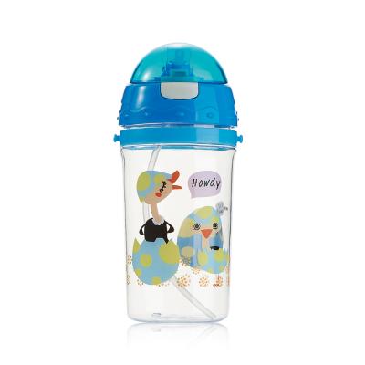 China PP Hands Free HDPE Pet Cow Milk Tea Feeding Bottle With Straw for sale