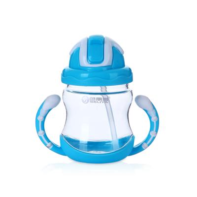 China Mini Feeding Bottle Baby Milk Tea Plastic Water Bottles With Handle for sale