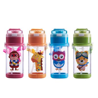 China Sustainable bulk bpa free plastic tritan kids drink cup 500ml water bottle with straw for sale