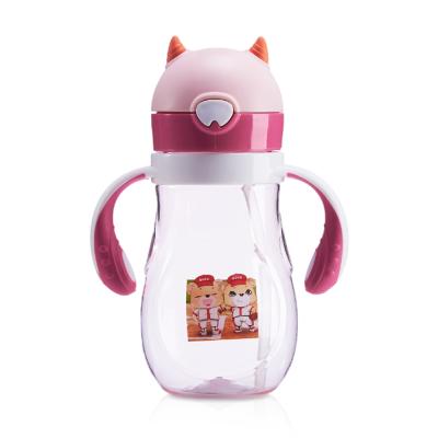 China WATER Baby Food Feeder Animal Printing Water Bottles Plastic Tube Inside For Beverage for sale