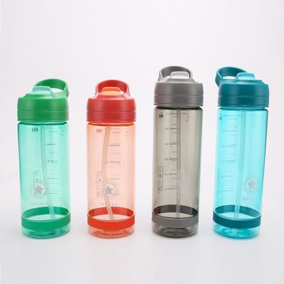 China Sustainable Wholesale Custom Logo 650ml 750ml Bicycle Plastic Sport Drinking Water Bottle for sale