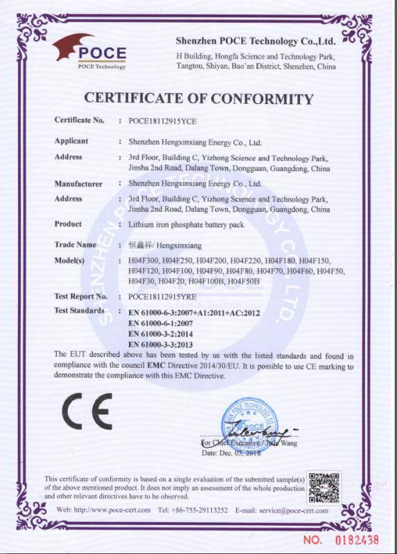 CE - Dongguan Heliang Optoelectronics Technology Co., Ltd.