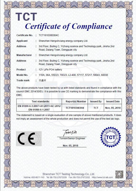 CE - Dongguan Heliang Optoelectronics Technology Co., Ltd.