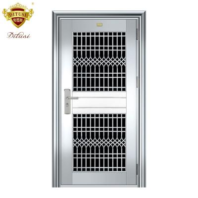 China Latest Swing Design Stainless Steel Door Front Entry Designs / Security Door Design With Grille for sale