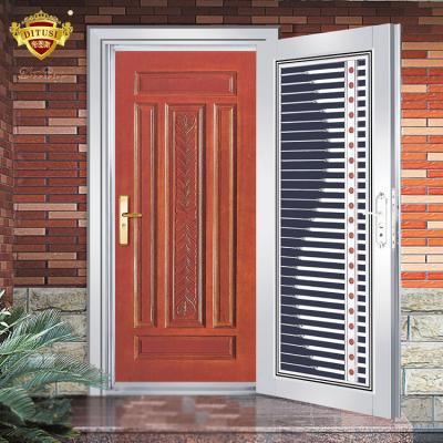 China Swing china factory Hign quality and best price twins stainless steel front main doors for sale