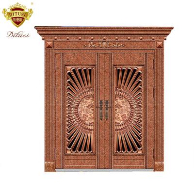 China Swing Imitate Wrought Iron Copper Entry Door HL-9119 for sale