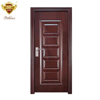 China China factory high quality solid wood interior swing door designs pvc entry doors security door swing coated with pvc film steel for sale