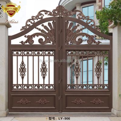 China 2017 Good Quality Best Selling Easily Assembled House Gate Metal Wrought Fence Iron Aluminum Alloy Cast Aluminum Swing Garden Gate LY-906 for sale