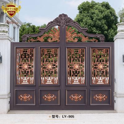 China Modern luxury garden gate villa wrought iron base track design LY-905 for sale