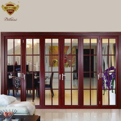 China China Foshan Hotel Living Room Glass Door Cheap Folding Soundproof Interior Glass Folding Doors for sale