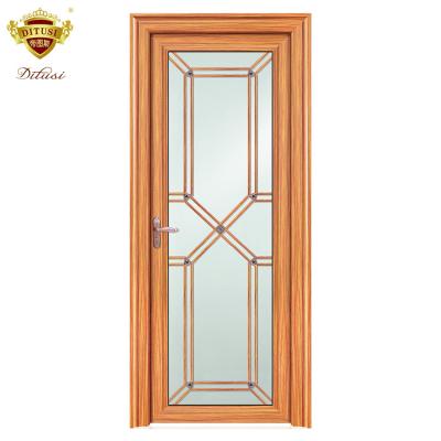 China Modern Aluminum Swing Toilet Door Bathroom Door Design With Frosted Glass for sale