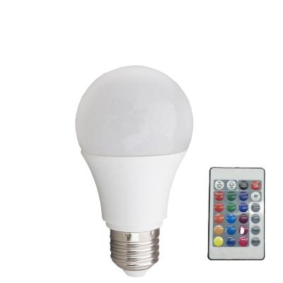 China Residential Able Color Changing Dimmable RGBW 9w 230v 800lm Ra80 2835 A60 Led Bulb E27 RGB Led Bulb A60 Led RGB Light for sale