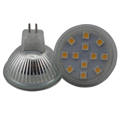 China Modern 50mm capable pwm led spotlight 12v/24v dimmable dc with cover 2.4w 5050-12smd 220lm 80cri 2year warranty mr16 lamp gu5.3 led bulb for sale