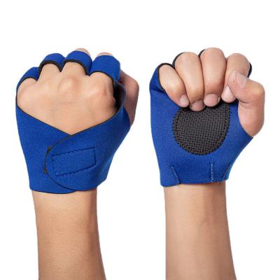 China Wholesale Custom Unisex Workout Gloves Exercise Fitness Gloves Blue Half Finger Gym Breathable Exercising Gloves for sale