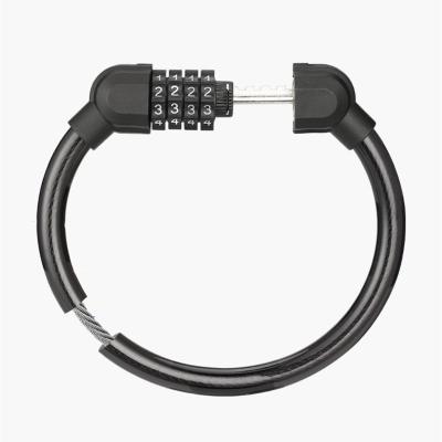 China Portable Bicycle Lock Ring Lock Steel Cable 4 Digital Password Bicycle Lock Chain Bicycle Lock for sale