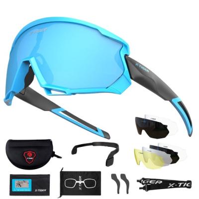 China Anti UV 5 Lens Fashion Sunglasses Men Women UV Replaceable Sports Anti Cycling Sunglasses With Straps for sale