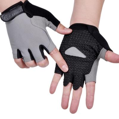 China Half Cycling Fingering Gloves Polyester Non-slip Sports Gloves With Weight Lighting For Gym Climbing Training for sale