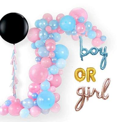 China Adding Surprise And Fun To Your Party Baby Gender Reveal Balloon Boy Or Girl With Blue And Pink Garland Arch Kit Balloon Stand Set Party Decoration T002 for sale