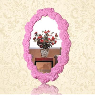 China CLASSIC Modern Oval Ornate Rose Art Craft Bathroom Modern Luxury Wall Mirrors for sale