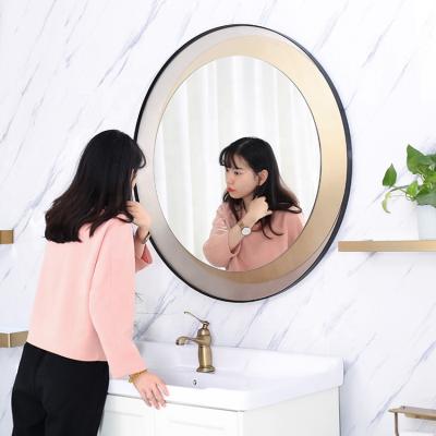 China CLASSIC Antique Decorative Mirrors Customized Stainless Steel Home Decor Entryways Round Framed Wall Vintage Mirrors For Bathroom for sale