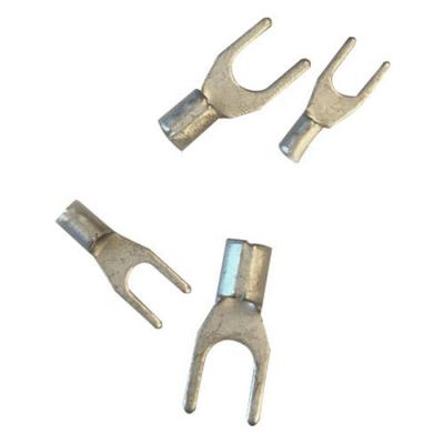 Cina SNB Series Non Insulated Spade Terminal Copper Fork Connector U Type Cable Lugs in vendita