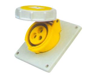 China Platten-Montage Ip67 16 Ampere 3 Pin Industrial Socket Female Angled zu verkaufen